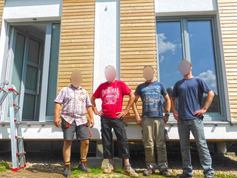 Mobile Baustraße zur Errichtung eines Modul-Hauses in Kassel