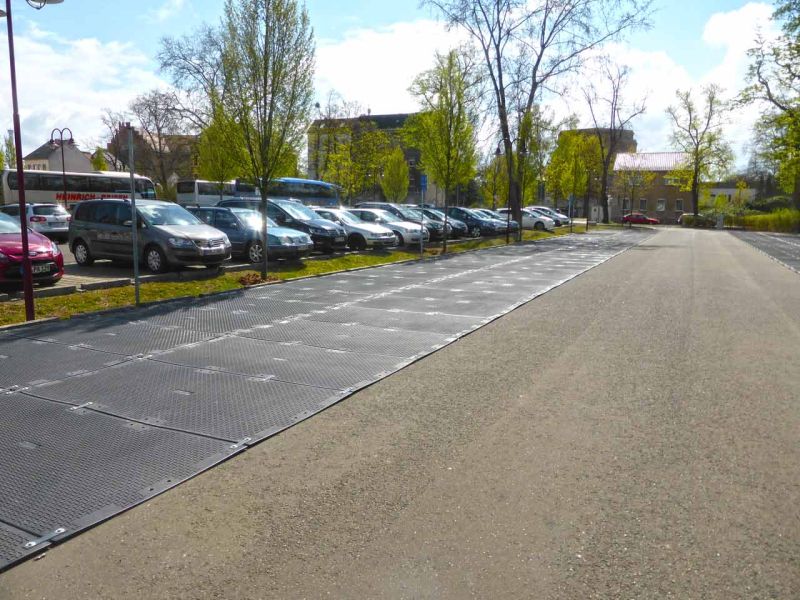 Pflasterschutz für einen temporären Busbahnhof zur BUGA