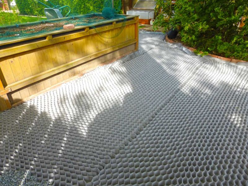 Anlegen eines stabilisierten Kiesweg und Gartenweg mit den Kieswaben KW50