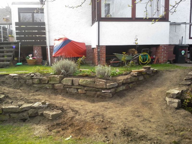 Verlegen von Kieswaben KW50 für einen stabilisierten Kiesweg im Garten