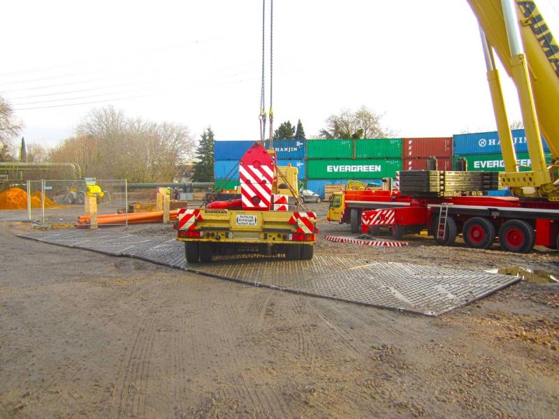 Schwerlast Baustraße zur Traglastverteilung (150t LKW)