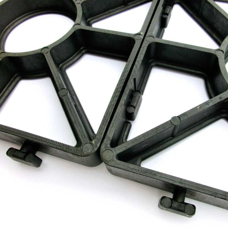 Rasengitter RG24 · 0,25 m² · 500 x 500 x 24 mm · 1,00 kg · Belastbar bis ca. 100 t/m² · On-Top Verlegung ohne Unterbau · Rasenbefestigung