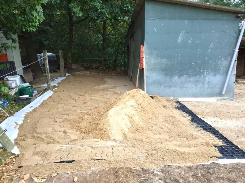 Futterplatz, Paddock und Offenstall - Matschfreie Bodenbefestigung ohne Unterbau