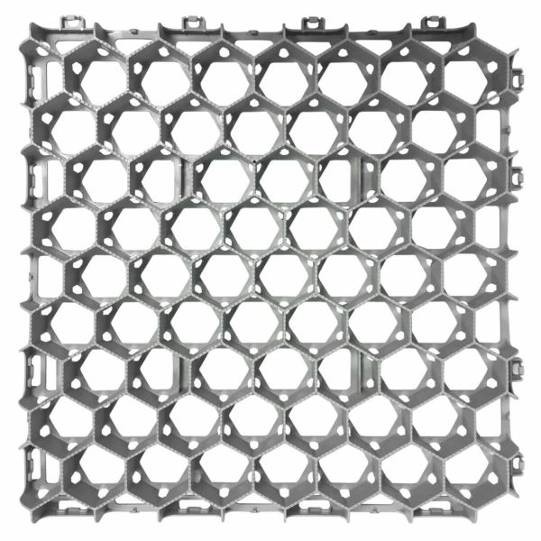 Robuste Bodenwabe zur soliden Bodenbefestigung von unversiegelten Wegen und Flächen. Die horizontalen Wabenöffnungen sorgen für eine optimale Drainage.