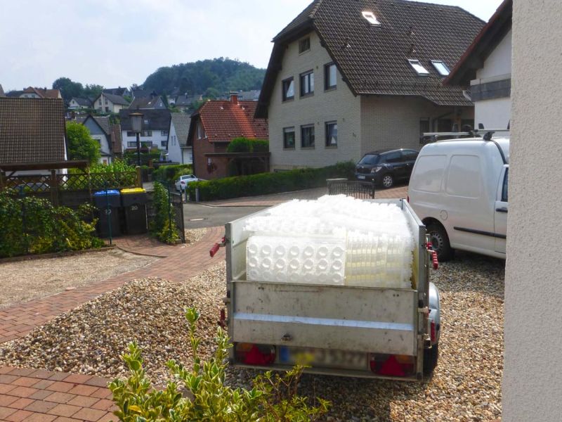 Herstellung eines PKW Stellplatz auf einer schon angelegten Kiesfläche mit dem Kiesgitter KG30