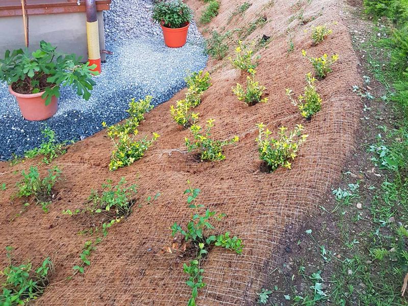 Hang befestigen, bepflanzen und mit der Böschungsmatte Kokos BMK350 vor Erosion schützen