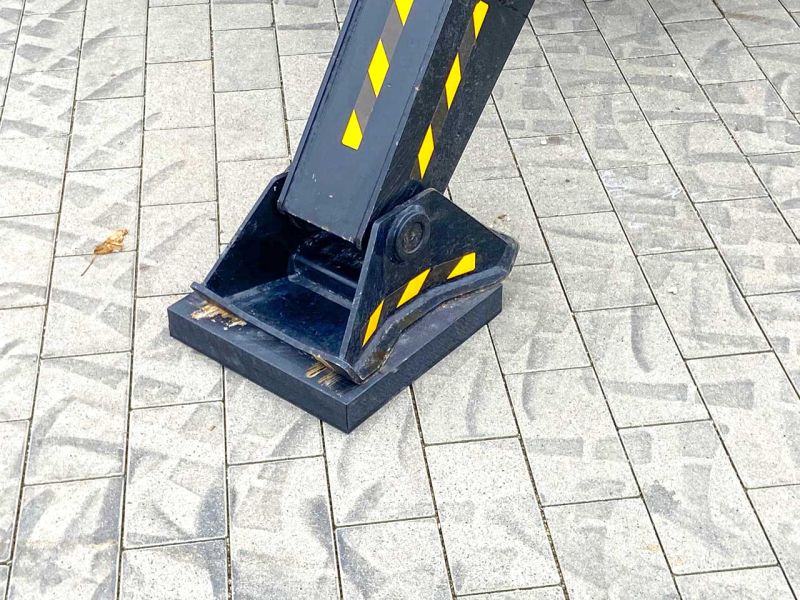 Stützfußplatten mit gummierter Unterseite zum Schutz des Untergrund, Boden und Pflaster