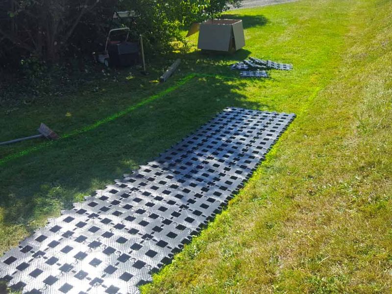 Rasengitterstein aus Kunststoff statt Beton für einen PKW Stellplatz selber verlegen