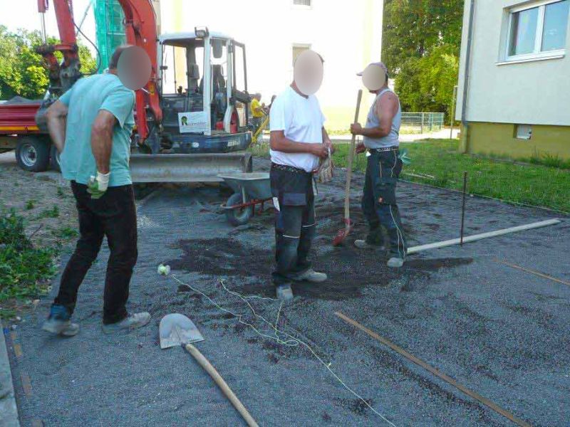 Bodenbefestigung eines Rettungsweg, Feuerwehrzufahrt mit dem Bodengitter BG50