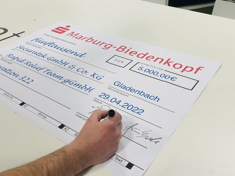 Ukraine Hilfe - Securatek spendet 5000€ an das Rapid Relief Team Deutschland