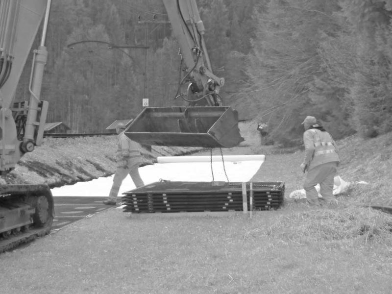 Baustraße im Gleisbau - Zugspitzbahn in Garmisch-Patenkirchen