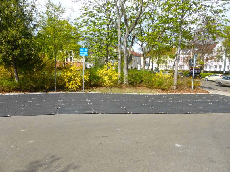 Pflasterschutz für einen temporären Busbahnhof zur BUGA