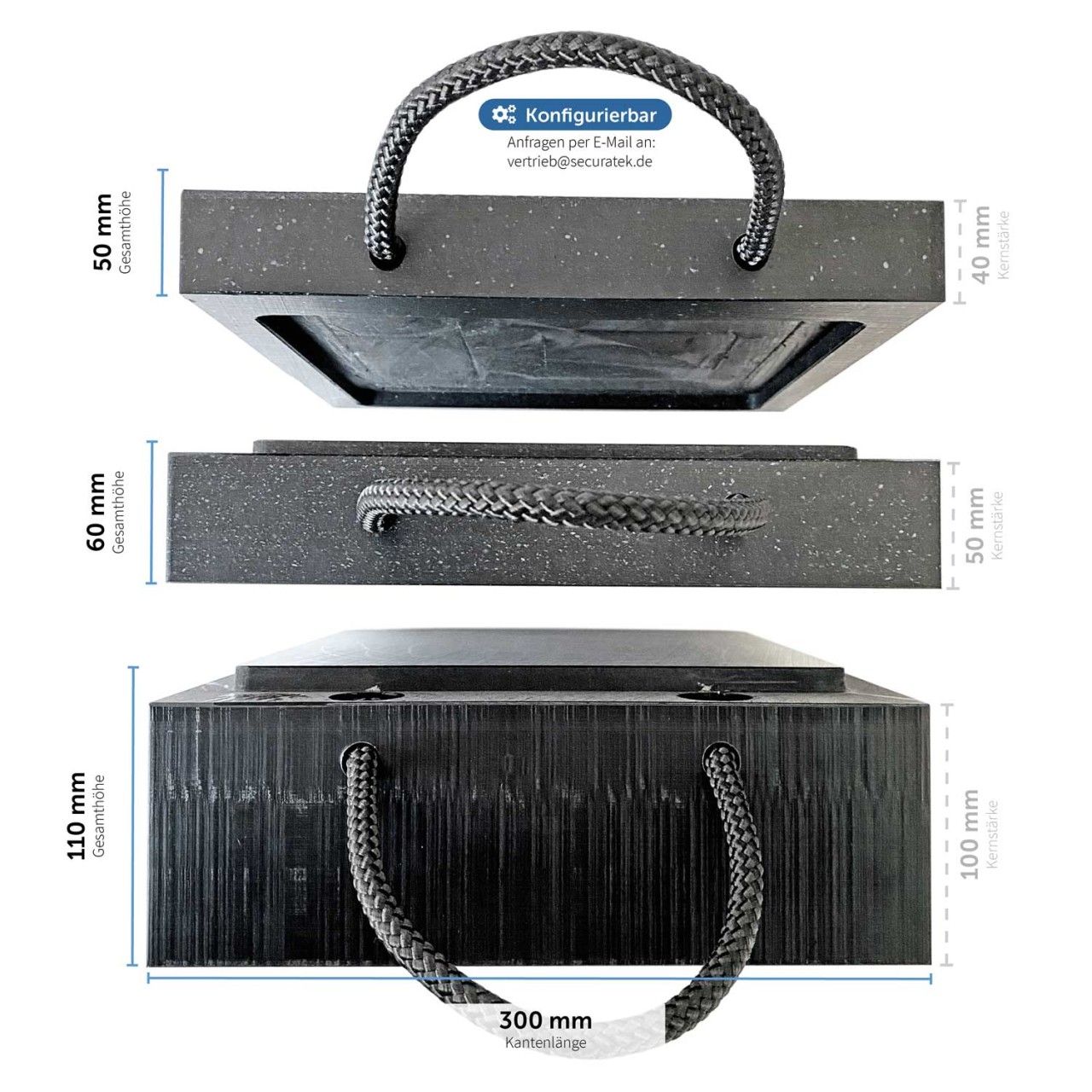 Modular stapelbare Lastverteilplatte, als Abstützblock bzw. Abstützplatte zum unterlegen, ausgleichen und nivellieren