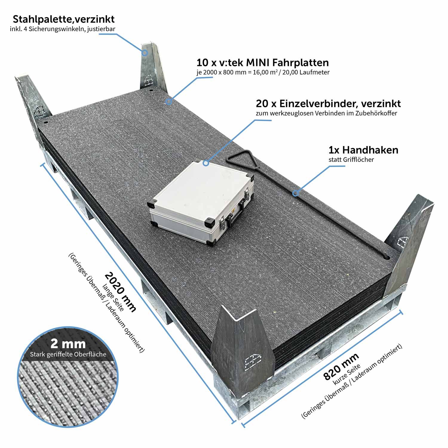 v:tek mini Fahrplatte 10er set aus kunststoff