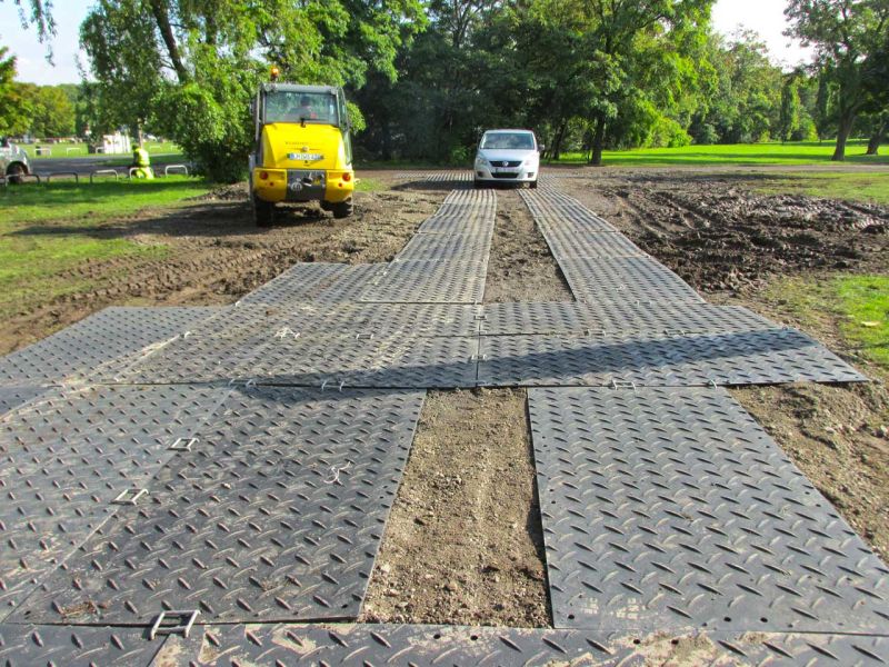 Mobile Fahrstraße für den IAA Besucherparkplatz Frankfurt