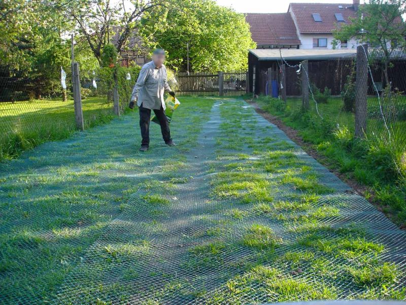Rasennetz als Wühlschutz und Buddelschutz für Hühner in der Freilandhaltung