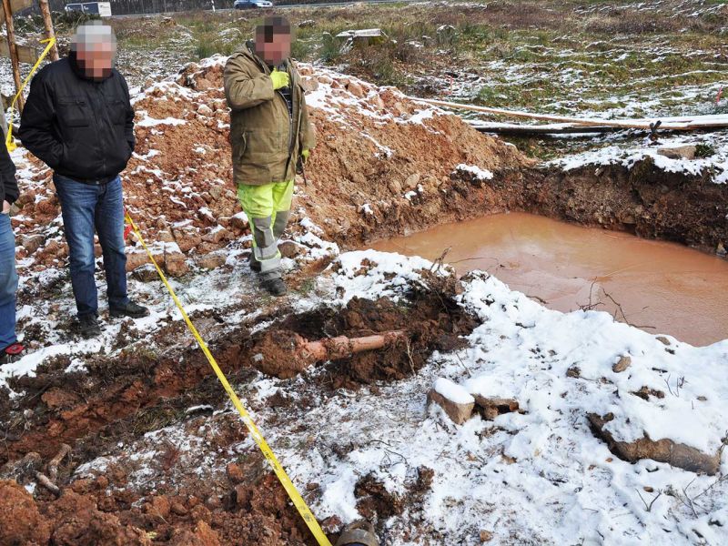 Mobile Baustraße Telekom-Baustelle Esselbach im Steigerwald mit der s:tek 48 Bodenschutzplatte