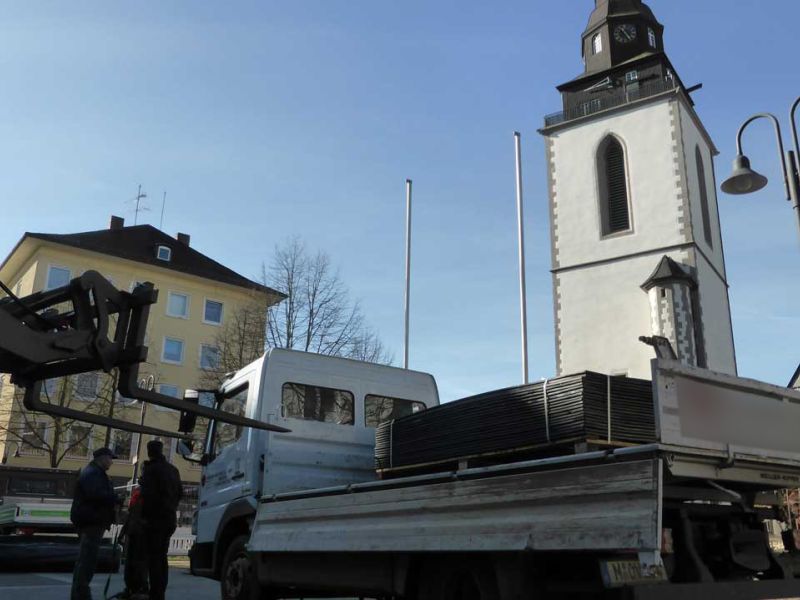 Baustrasse Pflasterschutz Fussgaengerzone Giessen 63 referenz