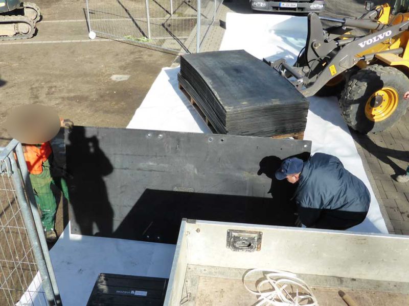 Baustrasse Pflasterschutz Fussgaengerzone Giessen 52 referenz