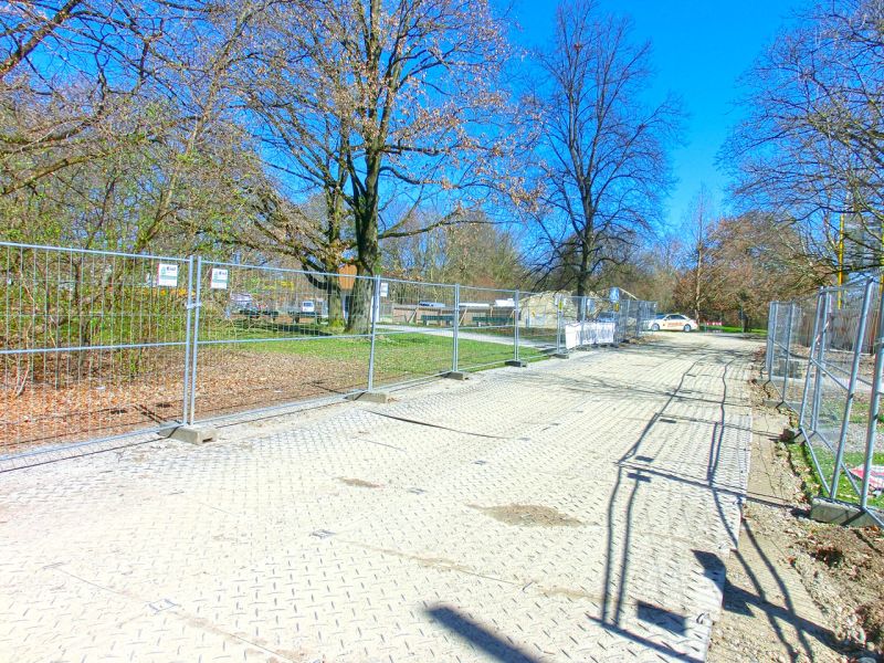 Mobile Fahrstraße zum Schutz einer unterirdischen Gasleitung im München