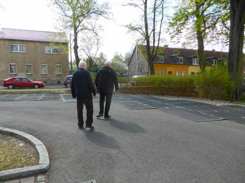 Pflasterschutz für einen temporären Busbahnhof zur BUGA