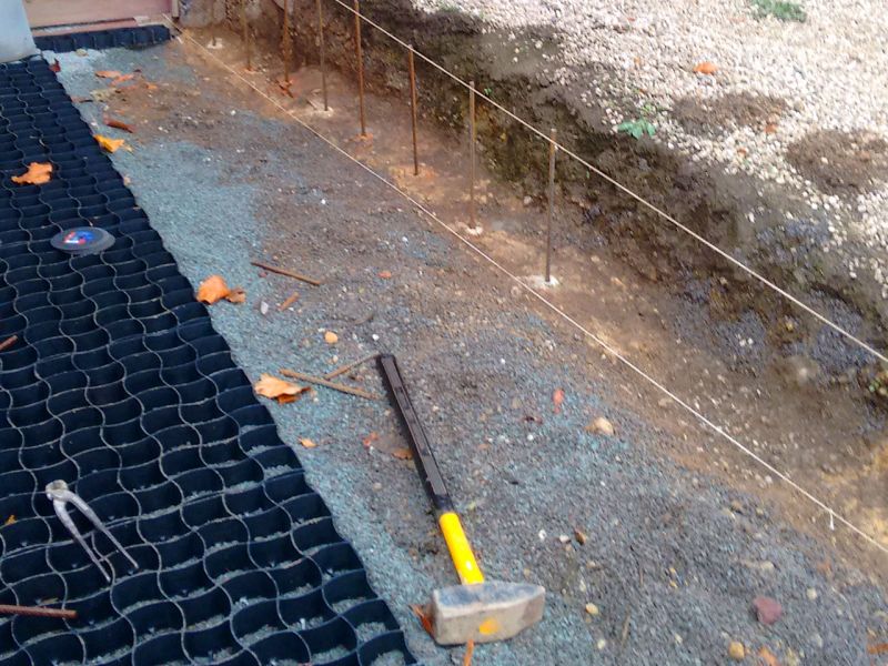 Bodenstabilisierung und Bodenbefestigung eines Hof mit dem Bodengitter BG50