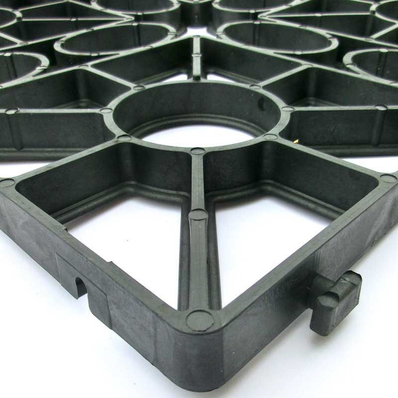 Rasengitter RG24 · 0,25 m² · 500 x 500 x 24 mm · 1,00 kg · Belastbar bis ca. 100 t/m² · On-Top Verlegung ohne Unterbau · Rasenbefestigung