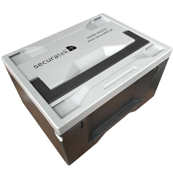 System-Koffer zur Aufbewahrung und Transport von Verbindern und Klammern für Fahrplatten und Bodenschutzplatten
