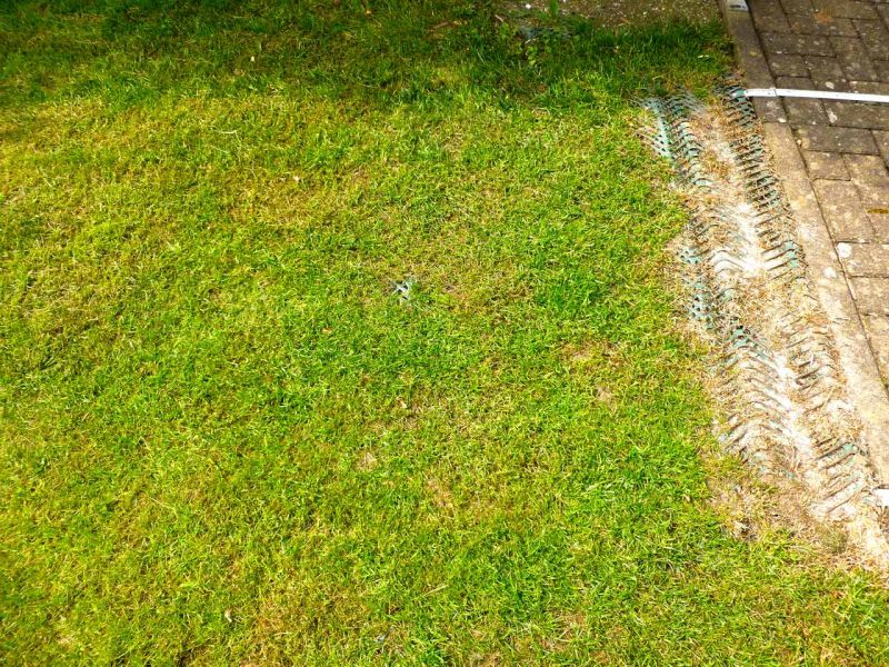 Rasennetz RN 1000 als Traktionshilfe für Mährobter in Gärten mit Hanglage