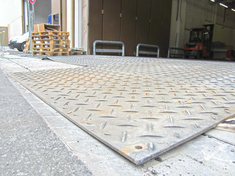 Mobile Baustraße als Pflasterschutz in Recklinghausen, NRW