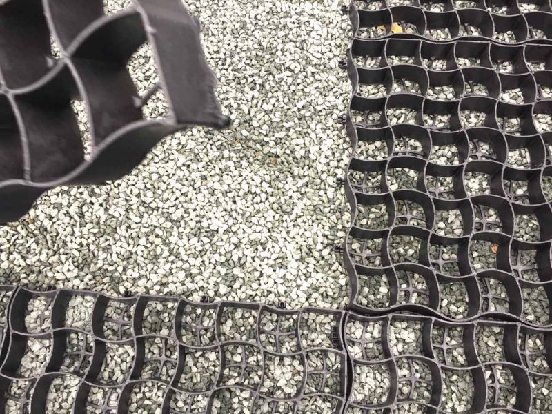 Bodengitter zur unversiegelten Schotterstabilisierung eines Lagerplatz / Lagerfläche