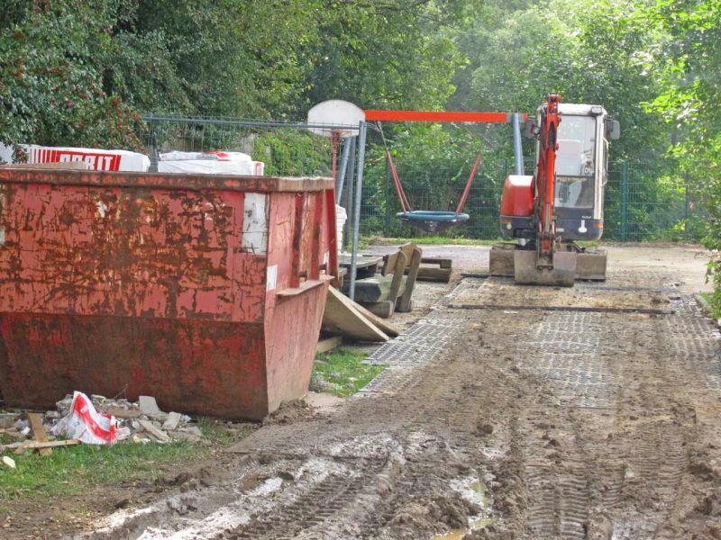 Schwerlast Baustraße - Schutz unterirdischer Gasleitungen