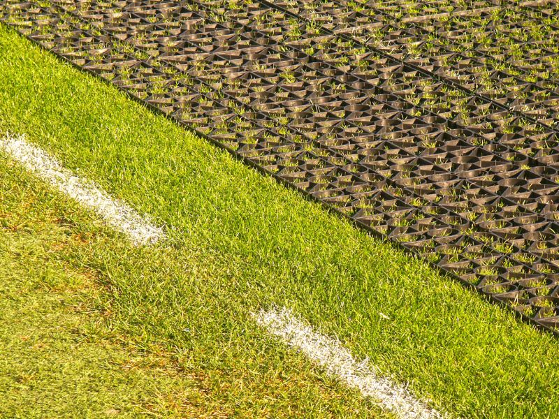 Rasenschutz für ein Event im Fussballstadion mit dem Rasengitter RG24