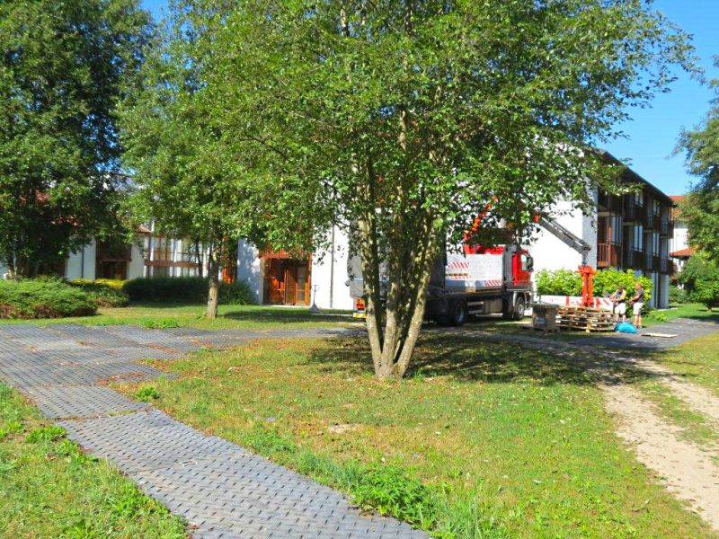 Baustraße zur Renovierung eines Gebäudes in Landshut