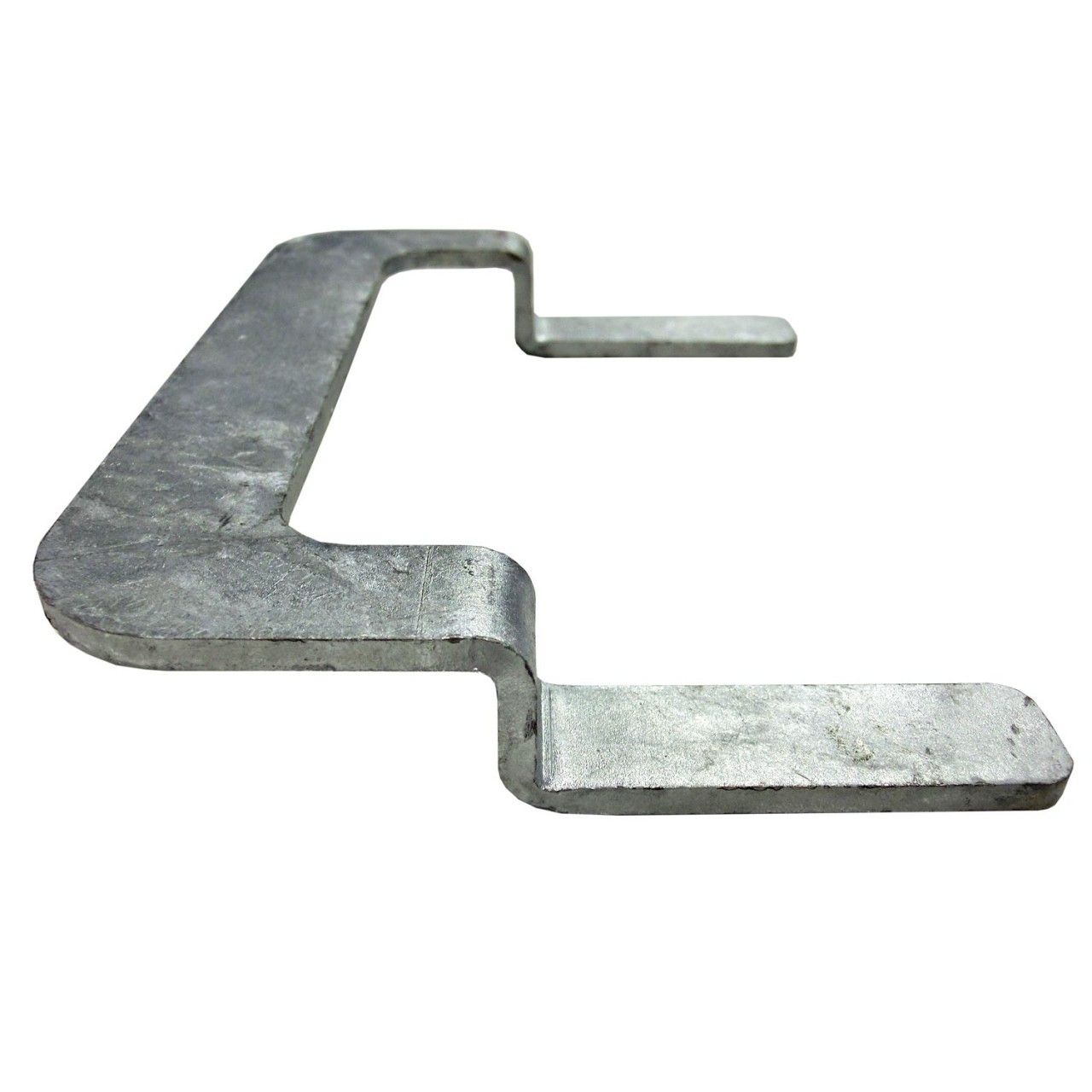 Schnellverbinder aus Flachstahl zum werkzeuglosen Verbinden, Koppeln und Klammern von Fahrplatten aus Kunststoff.
