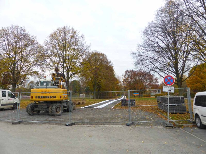 Fahrplatten als mobile Baustraße im Rohrleitungsbau in Giessen