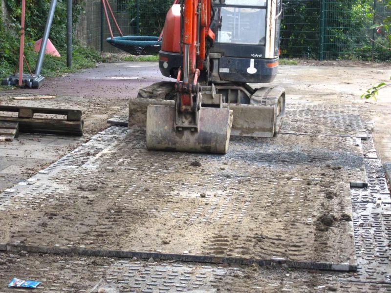 Schwerlast Baustraße - Schutz unterirdischer Gasleitungen