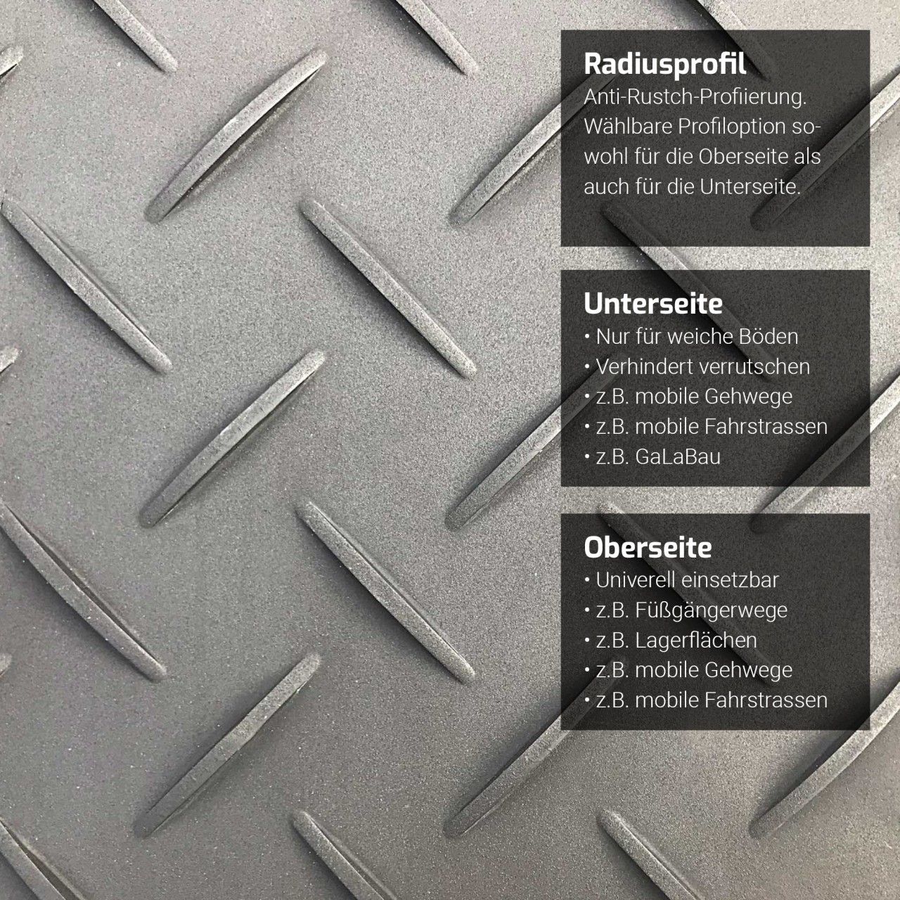 s:tek Hochleistungs Bodenschutzplatte 8 mm starkem Radiusprofil