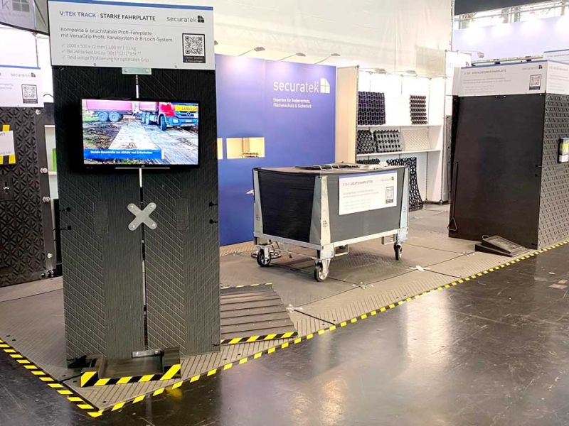 Securatek, Aussteller für Fahrplatten und Bodenschutzplatten auf der Galabau Messe 2022 in Nürnberg