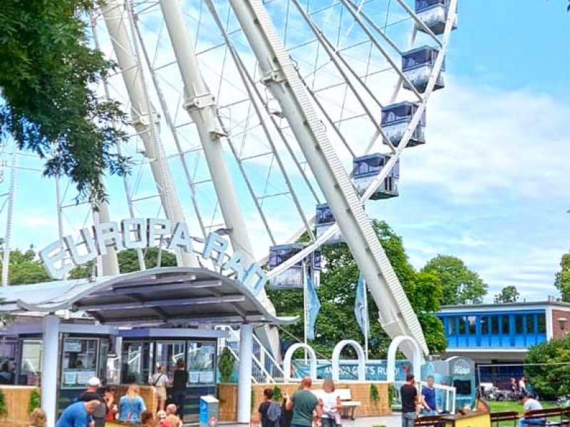 Fahrplatten als Eventboden zum Rasenschutz und Herstellung eines matschfreien Fußweg und Zuschauerfläche vor dem Europarad in Köln