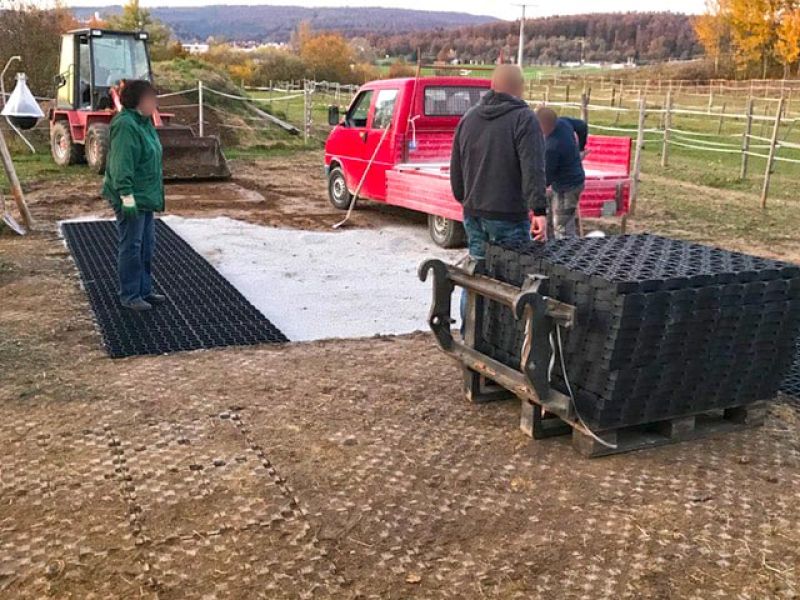 Effektive Bodenbefestigung eines Paddock mit dem Bodengitter BG50