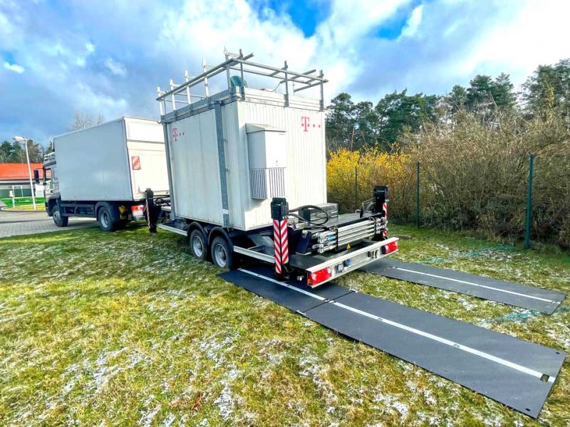 Fahrplatten zur lastverteilung einer mobilen Sendestation für Funknetze