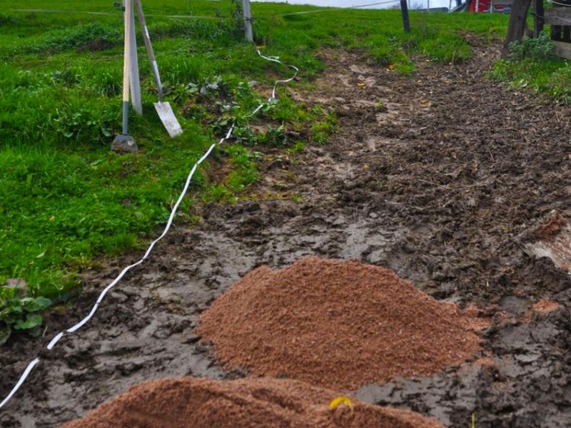 Befestigung eines steilen Weidezugang in Hanglage ohne Unterbau mit den Paddockplatten PP60