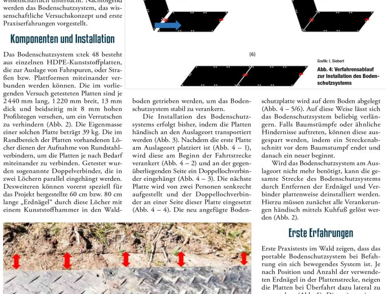 Bericht über den wissenschaftlich angelegten Test unser Bodenschutzplatten in der Waldarbeit