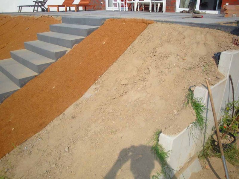 Hangsicherung im Garten einfach gemacht mit der Böschungsmatte BM350