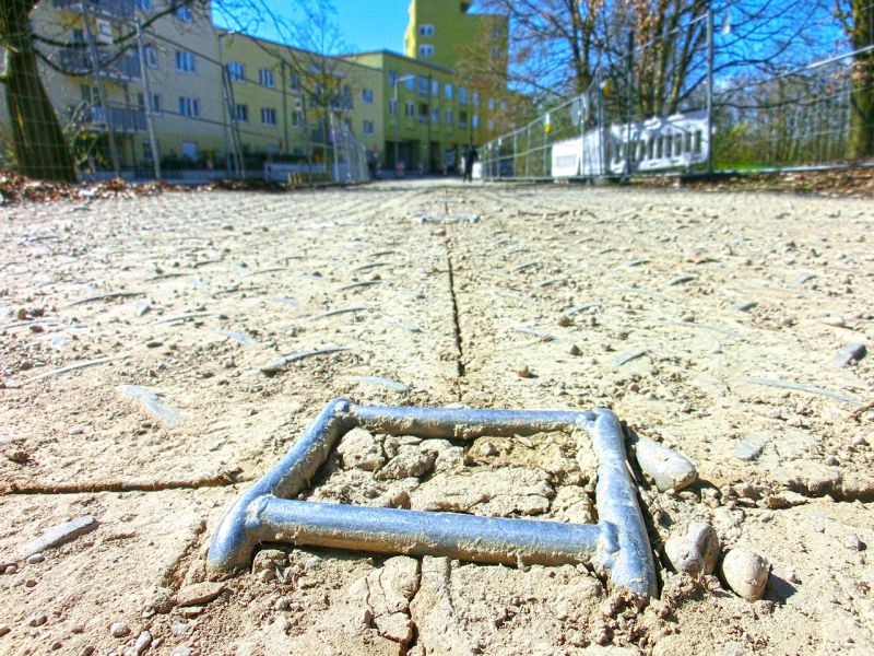 Mobile Fahrstraße zum Schutz einer unterirdischen Gasleitung im München