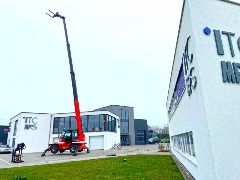 Abstützplatten für Teleskop Radlader im ITC Graf Trainingscenter für Arbeitsschutz und Gesundheitsschutz.