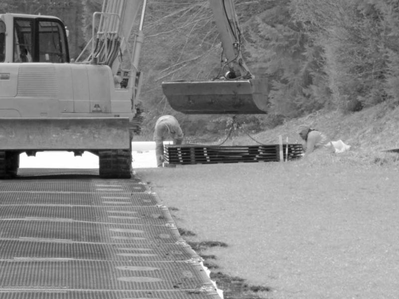 Baustraße im Gleisbau - Zugspitzbahn in Garmisch-Patenkirchen