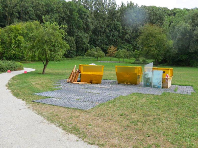 Baustraße zur Renovierung eines Gebäudes in Landshut