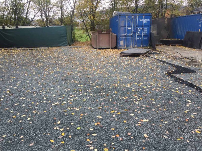 Bodengitter zur unversiegelten Schotterstabilisierung eines Lagerplatz / Lagerfläche